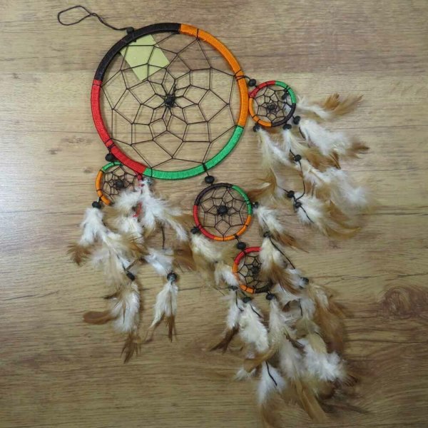 Traumfänger Dreamcatcher Traum Träume Federn Indianer Perlen bunt 16 cm 8530026