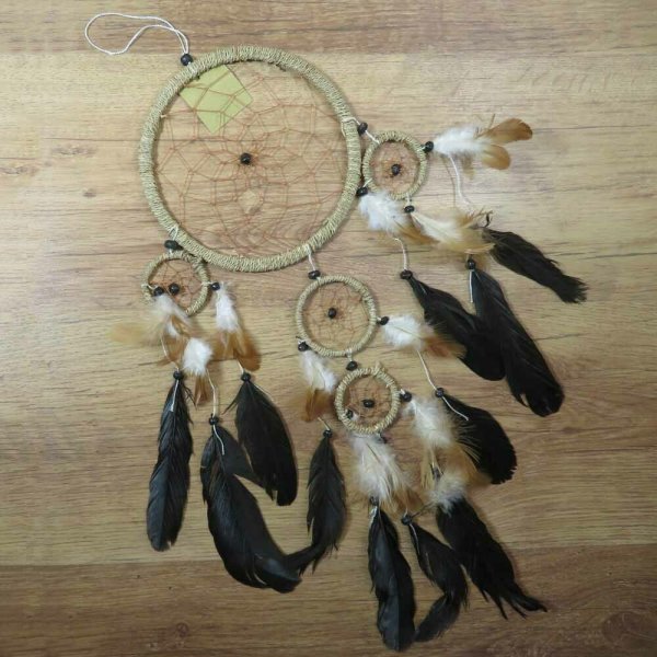Traumfänger Traum Träume träumen Federn Indianer Perlen Sisal 16 cm 8530067
