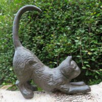 Katze Gusseisen Deko Haustier Skulptur Figur Gartendeko