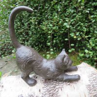 Katze Gusseisen Deko Haustier Skulptur Figur Gartendeko