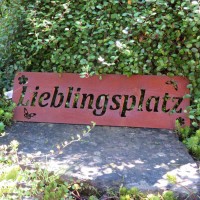 Schild Lieblingsplatz XL Edelrost Rost Gartendeko Dekoration Garten Deko 161098