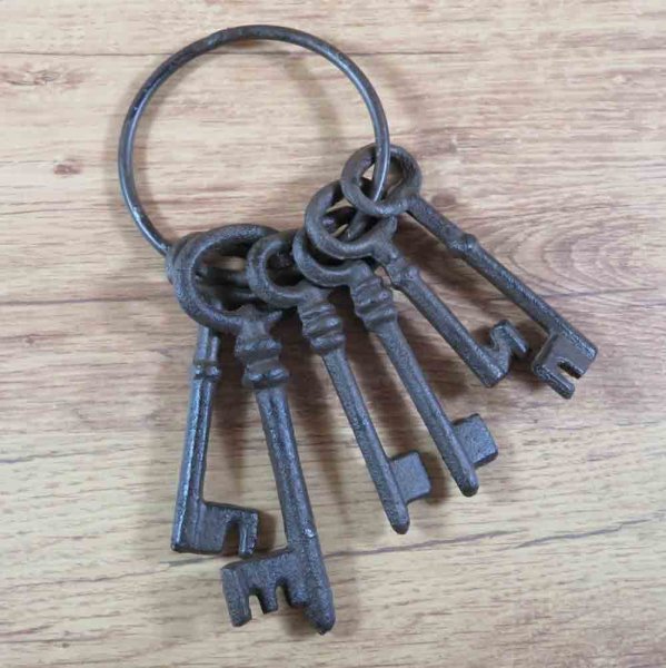 Schlüsselbund Gusseisen Gartendeko Schlüssel Deko Landhaus Nostalgisch 6Y4317