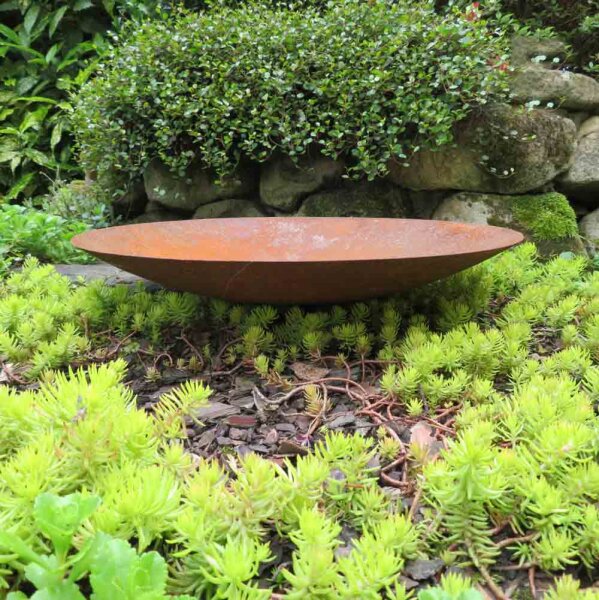 Edelrost Garten Deko Schale Pflanzschale Feuerschale Rostdeko 48,5 cm