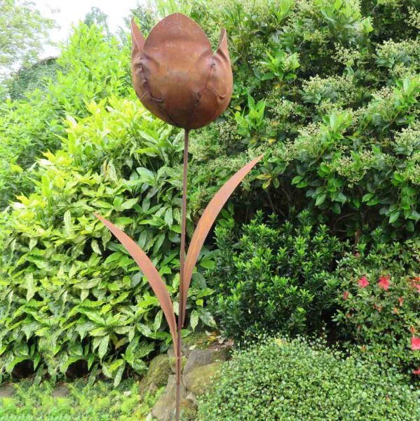 Gartenstecker Edelrost Rost Deko Garten Gartendeko Blume Blüte