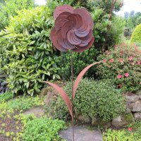 Gartenstecker Edelrost Rost Deko Garten Gartendeko Blume Blüte 048LV