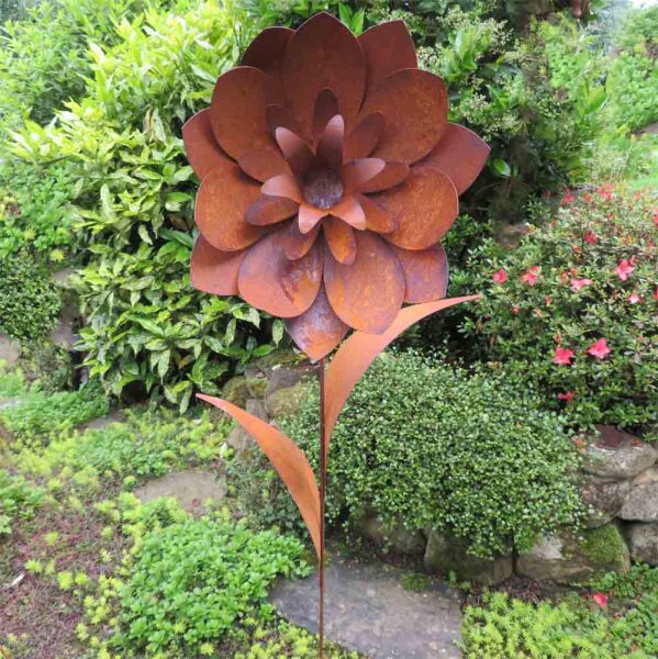 Gartenstecker Edelrost Rost Deko Garten Gartendeko Blume Blüte 045LV