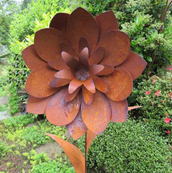 Edelrost Blume Gartenstecker Rost Deko Garten
