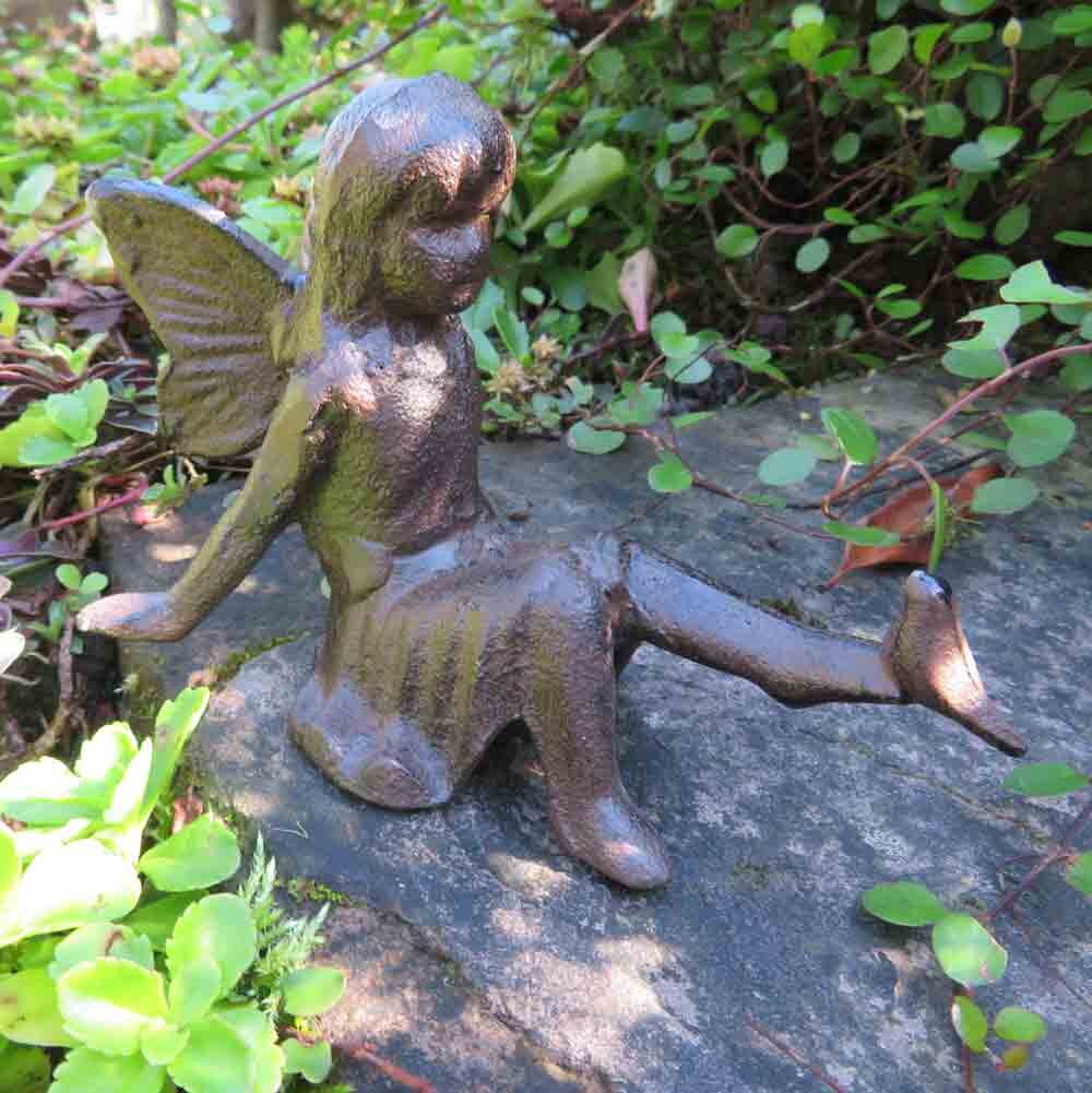 Fee Elfe Engel Gusseisen Garten Deko Fabelwesen