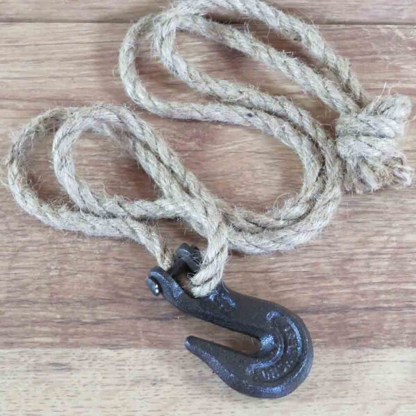 Gusseisen Deko Haken Lasthaken Gabelkopfhaken Parallelhaken mit Tau