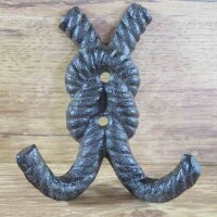 Garderobenhaken Seil Tau Schlaufe Knoten Gusseisen...