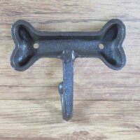 Garderobenhaken Knochen Hund Gusseisen Wandhaken Haken Kleiderhaken