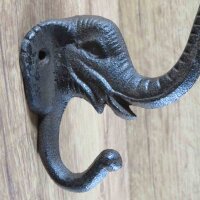 Garderobenhaken Elefant Gusseisen Wandhaken Haken Kleiderhaken HK3841