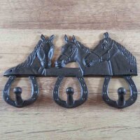 Wandhaken Gusseisen Garderobenhaken Hakenleiste Haken Pferde CI-127-BR