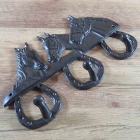 Wandhaken Gusseisen Garderobenhaken Hakenleiste Haken Pferde CI-127-BR