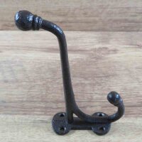 Garderobenhaken Gusseisen Kleiderhaken Wandhaken Antikbraun Doppelhaken