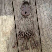 Schlüsselbund Schloss Gartendeko Gusseisen Deko...