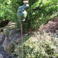 Gusseisen Froschkönig Gartenstecker Beetstecker...