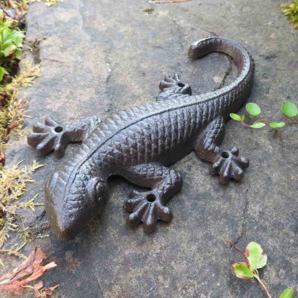 Salamander Gecko Echse Gusseisen Eidechse Molch Lurch Wandbefestigung
